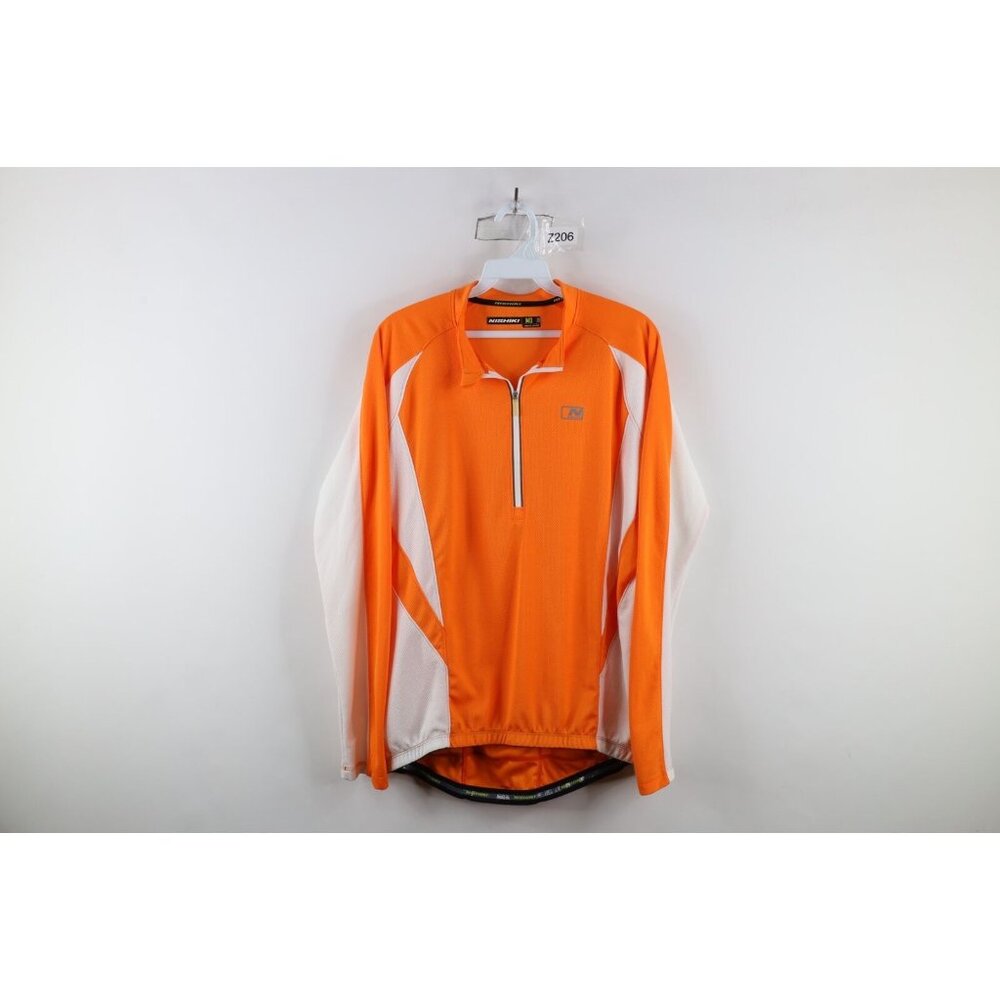 Nishiki Mens Medium Reflective Knit Half Zip Long Sleeve Cycling Bicycle Jersey